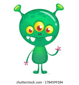 Cartoon Funny Alien Halloween Vector Illustration Stock Vector (Royalty ...