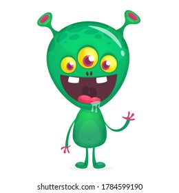 Happy cartoon monster. Halloween vector illustration
