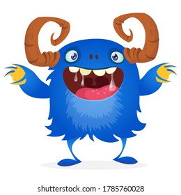 Happy cartoon monster. Halloween vector illustration
