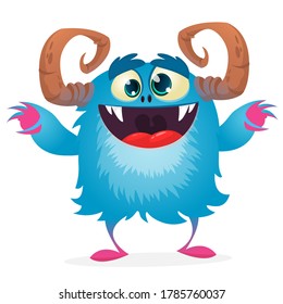 Happy cartoon monster. Halloween vector illustration
