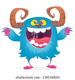 Happy cartoon monster. Halloween vector illustration
