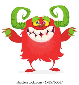 Happy cartoon monster. Halloween vector illustration
