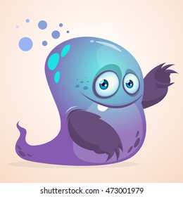 Happy cartoon monster. Halloween vector isolated