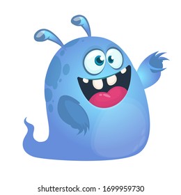 Happy Cartoon Monster Laughing Monster Face Stock Vector (Royalty Free ...