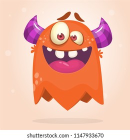 Happy Cartoon Monster. Vector Character