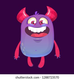 Happy cartoon monster. Vector character isolated
