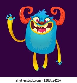 Happy cartoon monster. Vector character