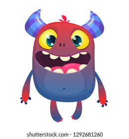 Happy cartoon monster. Vector character