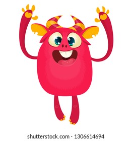 Happy cartoon monster. Vector character