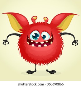 Happy cartoon monster. Vector character