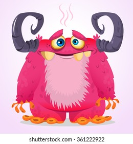 Happy cartoon monster. Vector character