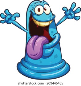 Happy cartoon monster. Vector clip art illustration with simple gradients. All in a single layer. 