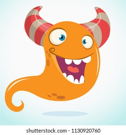 Happy cartoon monster. Vector  Halloween orange monster illustration