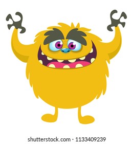 Happy cartoon monster. Vector Halloween illustration