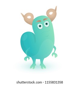 Happy cartoon monster. Vector Halloween monster. Cartoon. Characters Design