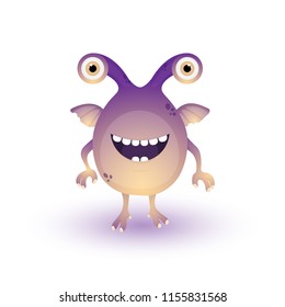 Happy cartoon monster. Vector Halloween monster. Cartoon. Characters Design