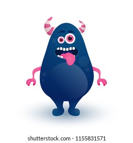 Happy cartoon monster. Vector Halloween monster. Cartoon. Characters Design