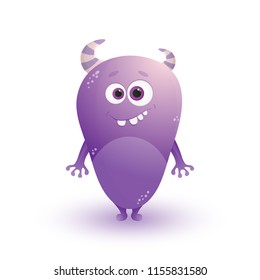 Happy cartoon monster. Vector Halloween monster. Cartoon. Characters Design