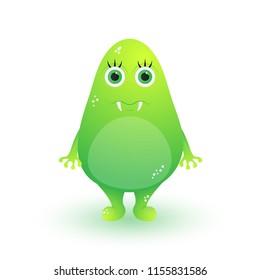 Happy cartoon monster. Vector Halloween monster. Cartoon. Characters Design