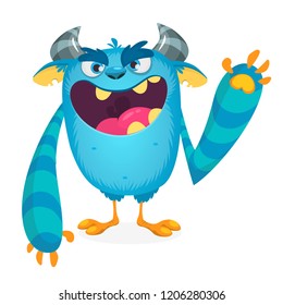 Happy cartoon monster. Vector Halloween monster 