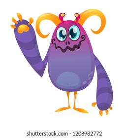 Happy cartoon monster. Vector Halloween monster 