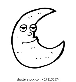 happy cartoon moon