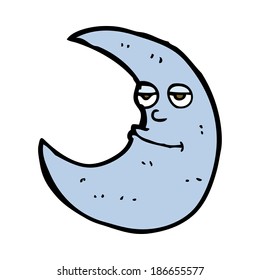 happy cartoon moon