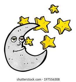 happy cartoon moon