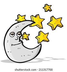 luna de caricatura feliz