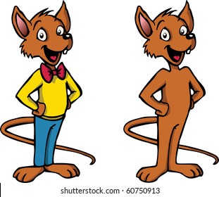 Happy cartoon mouse character