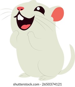 Happy Cartoon Mouse Illustration hand drawn