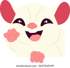 Happy Cartoon Mouse Waving Hello