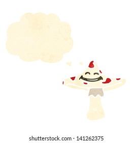 happy cartoon mushroom