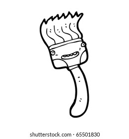 happy cartoon paintbrush