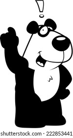 A happy cartoon panda with an idea.