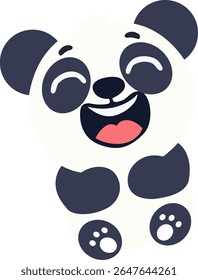 Happy Cartoon Panda Laughs Image