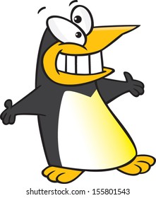Happy cartoon penguin