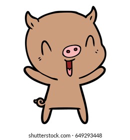 Happy Cartoon Schwein