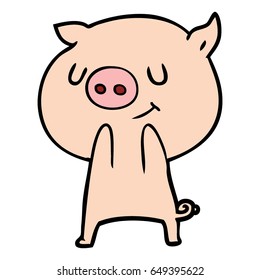 feliz porco de desenhos animados