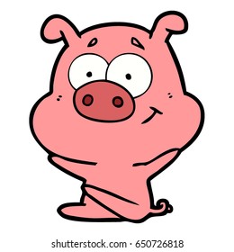 Happy Cartoon Schwein