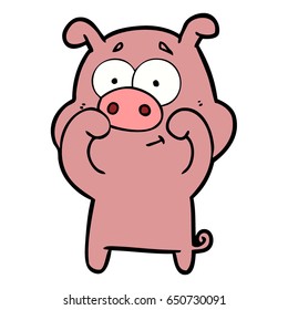 Happy Cartoon Schwein