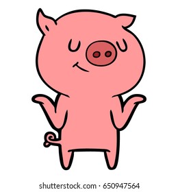 Happy Cartoon Schwein