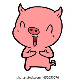 Happy Cartoon Schwein