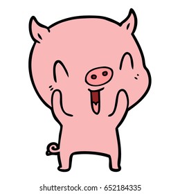 Happy Cartoon Schwein