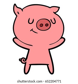 Happy Cartoon Pig Stock Vector (Royalty Free) 652204771 | Shutterstock