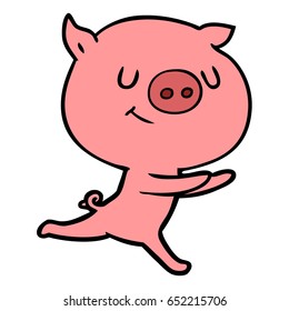 Happy Cartoon Schwein