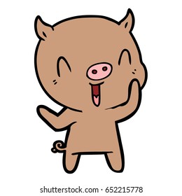 Happy Cartoon Schwein