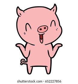 Happy Cartoon Schwein