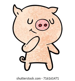 happy cartoon pig
