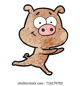 Happy Cartoon Schwein